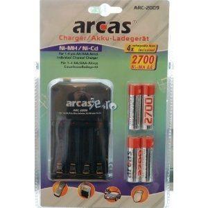 Incarcator Arcas + 4 acumulatori AA 2700 mAh - Pret | Preturi Incarcator Arcas + 4 acumulatori AA 2700 mAh