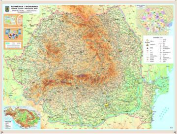 Romania - harta fizica 160x120 cm [HP29L] - Pret | Preturi Romania - harta fizica 160x120 cm [HP29L]