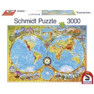 Puzzle Schmidt 3000 World map - Pret | Preturi Puzzle Schmidt 3000 World map