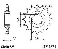 JTF1371 - pinion 525 JT Sprockets - 15 dinti - Pret | Preturi JTF1371 - pinion 525 JT Sprockets - 15 dinti