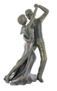 Ballroom Dancing Painted Cold Cast Bronze Sculpture - Pret | Preturi Ballroom Dancing Painted Cold Cast Bronze Sculpture