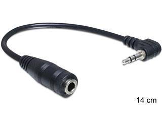 Cablu audio Stereo 2.5 mm T in unghi la 3.5 mm M 3 pini, 14 cm, Delock 65397 - Pret | Preturi Cablu audio Stereo 2.5 mm T in unghi la 3.5 mm M 3 pini, 14 cm, Delock 65397