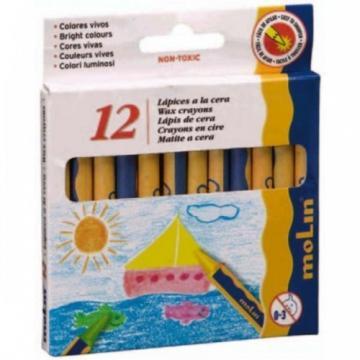 Creioane colorate cerate, 12 culori/set, MOLIN Color Plus - Pret | Preturi Creioane colorate cerate, 12 culori/set, MOLIN Color Plus