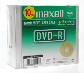 MAXELL DVD-R 4.7GB 16x, slimcase, 10 bucati, (275592.2) - Pret | Preturi MAXELL DVD-R 4.7GB 16x, slimcase, 10 bucati, (275592.2)
