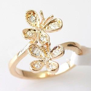 Inel placat cu aur 18Kt Butterflies - Pret | Preturi Inel placat cu aur 18Kt Butterflies