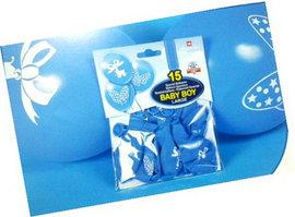 15 baloane botez latex 32cm BLEU imprimate - Pret | Preturi 15 baloane botez latex 32cm BLEU imprimate