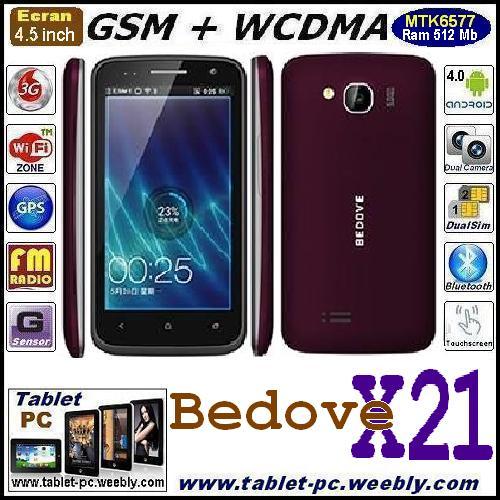 Bedove X21 - CPU MTK6577 @ 1Ghz, ecran 4.5 inch, Android 4.0 Dual Core, 3G, GPS, dualsim, - Pret | Preturi Bedove X21 - CPU MTK6577 @ 1Ghz, ecran 4.5 inch, Android 4.0 Dual Core, 3G, GPS, dualsim,