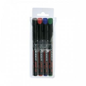 OHP Permanent marker, 4 cul./set, SCHNEIDER 224 M, medium - 1mm - (N, R, A, V) - Pret | Preturi OHP Permanent marker, 4 cul./set, SCHNEIDER 224 M, medium - 1mm - (N, R, A, V)