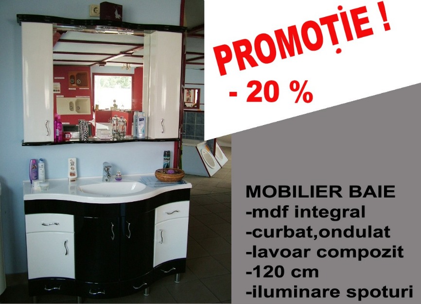 Mobilier baie integral mdf cu lavoar compozit in promotie! - Pret | Preturi Mobilier baie integral mdf cu lavoar compozit in promotie!