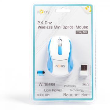 M6 Wireless Optical 77mm Mini Mouse, USB 2.0, 3 Buttons, 1600dpi, Nano Receiver storable inside,  Low Power Consumption with up to 4 Months Battery Life time, White Top with Sky Blue Body - Pret | Preturi M6 Wireless Optical 77mm Mini Mouse, USB 2.0, 3 Buttons, 1600dpi, Nano Receiver storable inside,  Low Power Consumption with up to 4 Months Battery Life time, White Top with Sky Blue Body