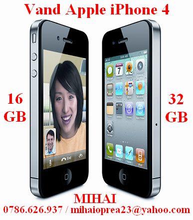 VAND URGENT iPHONE 4 32 GB LIBER IN ORICE RETEA IMPECABIL 0724.297.467 - Pret | Preturi VAND URGENT iPHONE 4 32 GB LIBER IN ORICE RETEA IMPECABIL 0724.297.467