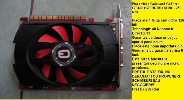 Placa video Gainward GeForce GT440 1GB DDR5 128-bit—250 Ron - Pret | Preturi Placa video Gainward GeForce GT440 1GB DDR5 128-bit—250 Ron