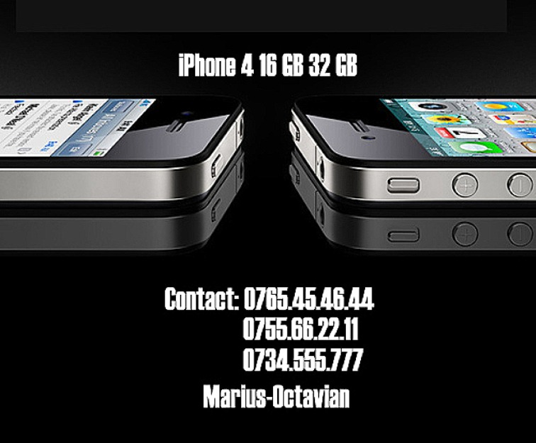 Vand iPhone 4 NEVERLOCKED SH 0765.45.46.44 PRET 249eur impecabil CA NOU --- Vanzare iPhon - Pret | Preturi Vand iPhone 4 NEVERLOCKED SH 0765.45.46.44 PRET 249eur impecabil CA NOU --- Vanzare iPhon
