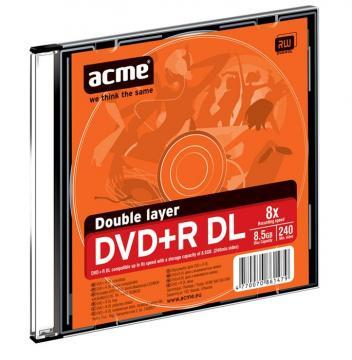 DVD+R double layer Acme 8x, 8.5GB, 240 min, bucata/slim - Pret | Preturi DVD+R double layer Acme 8x, 8.5GB, 240 min, bucata/slim