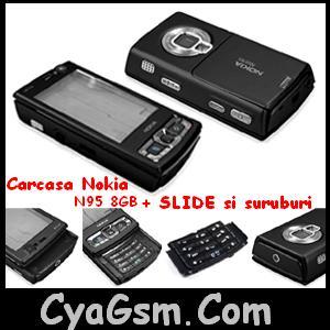 Carcasa nokia n95 8gb white neagra black completa cu slide - Pret | Preturi Carcasa nokia n95 8gb white neagra black completa cu slide