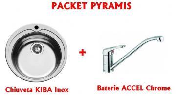 Pachete Promotionale - Bucatarie - PYRAMIS Chiuveta KIBA Inox + Baterie ACCEL Crom - Pret | Preturi Pachete Promotionale - Bucatarie - PYRAMIS Chiuveta KIBA Inox + Baterie ACCEL Crom