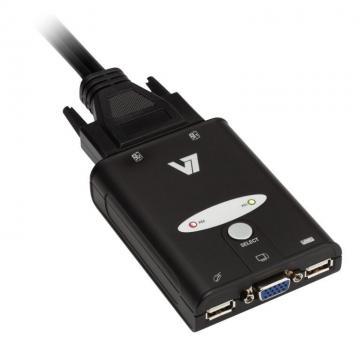 Switch KVM 2 porturi, VGA, USB, rezolutie maxima 1920x1440, include cabluri, V7 (KS211-2E) - Pret | Preturi Switch KVM 2 porturi, VGA, USB, rezolutie maxima 1920x1440, include cabluri, V7 (KS211-2E)