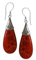 Zazaya Bijoux, Silver with red coral earrings - Pret | Preturi Zazaya Bijoux, Silver with red coral earrings