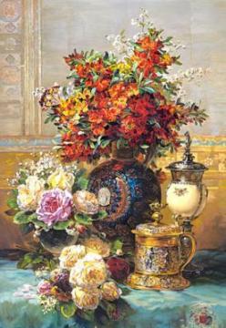 Puzzle Castorland 1500 "Fleurs Sur Une Table", Jean-Baptiste Rob - Pret | Preturi Puzzle Castorland 1500 "Fleurs Sur Une Table", Jean-Baptiste Rob