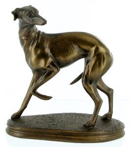 Standing Whippet, Cold Cast Bronze Sculpture by Beauchamp Bronze - Pret | Preturi Standing Whippet, Cold Cast Bronze Sculpture by Beauchamp Bronze