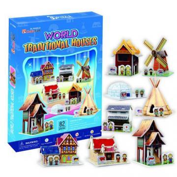 CubicFun - Puzzle 3D World Traditional Houses - Pret | Preturi CubicFun - Puzzle 3D World Traditional Houses