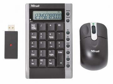 Set tastatura numerica + mouse wireless KP-4100p, functie calculator, Trust (14694) - Pret | Preturi Set tastatura numerica + mouse wireless KP-4100p, functie calculator, Trust (14694)