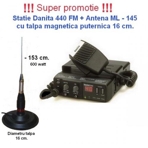 Statie Radio CB 27 MHz Danita 440 FM + Antena ML 145 - Solutia impotriva noilor radare - Pret | Preturi Statie Radio CB 27 MHz Danita 440 FM + Antena ML 145 - Solutia impotriva noilor radare