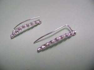 Cercei argint cu zirconiu model nou lung pe ureche - CE115 - Pret | Preturi Cercei argint cu zirconiu model nou lung pe ureche - CE115