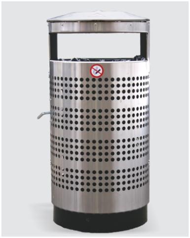 Cos de gunoi stradal cu scrumiera, 70 litri inox - Pret | Preturi Cos de gunoi stradal cu scrumiera, 70 litri inox