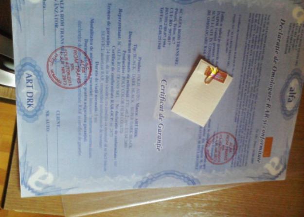 Certificatul de omologare RAR pentru folie - Pret | Preturi Certificatul de omologare RAR pentru folie