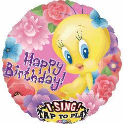 Balon muzical rotund din folie metalizata TWEETY BIRTHDAY 71cm - Pret | Preturi Balon muzical rotund din folie metalizata TWEETY BIRTHDAY 71cm