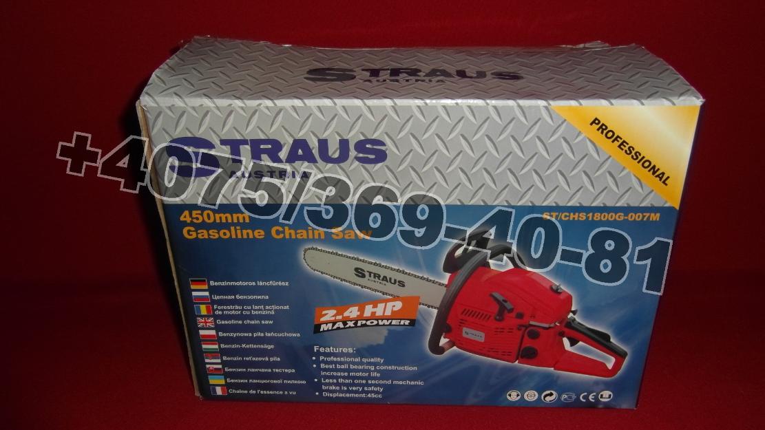 Straus Drujba 2,4 CP 43cm3 fierastrau lant actionat cu motor de benzina NOU - Pret | Preturi Straus Drujba 2,4 CP 43cm3 fierastrau lant actionat cu motor de benzina NOU