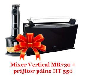 Pachet promotional Mixer vertical Braun MR 730 + CADOU Toaster prajitor de paine Braun HT 550, PK0017BRA - Pret | Preturi Pachet promotional Mixer vertical Braun MR 730 + CADOU Toaster prajitor de paine Braun HT 550, PK0017BRA