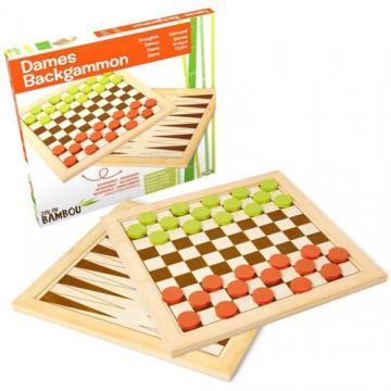 Jeujura - Backgammon din Bambus - Pret | Preturi Jeujura - Backgammon din Bambus