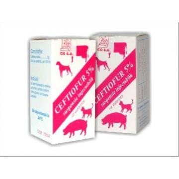 Medicament Antibiotic pentru uz veterinar Ceftiofur 5% - Pret | Preturi Medicament Antibiotic pentru uz veterinar Ceftiofur 5%