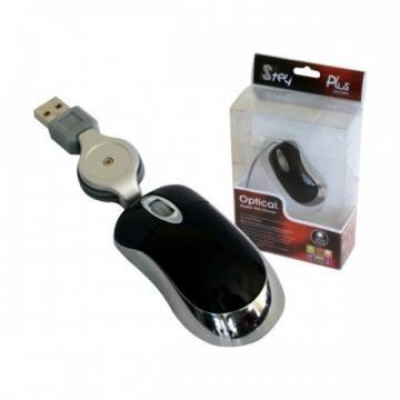 Mini mouse optic cu 3 butoane + scroll, cablu retractabil, STEY - Pret | Preturi Mini mouse optic cu 3 butoane + scroll, cablu retractabil, STEY
