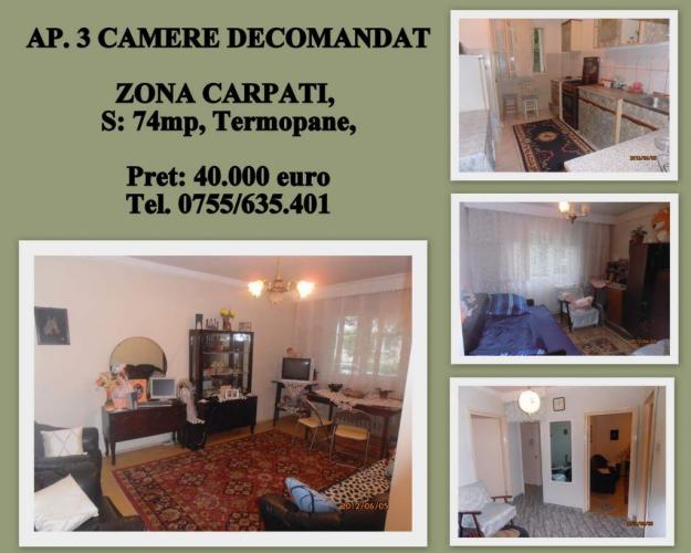 BACAU, VAND APARTAMENT CU 3 CAMERE DECOMANDATE PE CARPATI, PIATA SUD - Pret | Preturi BACAU, VAND APARTAMENT CU 3 CAMERE DECOMANDATE PE CARPATI, PIATA SUD