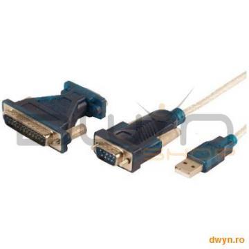 Cablu convertor USB2.0 la SERIAL (RS232 9pin + adaptor DSUB-9 la DSUB-25), T/T, 1.2m, Logilink "UA00 - Pret | Preturi Cablu convertor USB2.0 la SERIAL (RS232 9pin + adaptor DSUB-9 la DSUB-25), T/T, 1.2m, Logilink "UA00