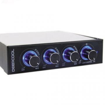 Deepcool Rockman PWM, 3.5&amp;quot; bay fan control panel, se pot controla 3 ventilatoare (conectori 4 pin, 7V-12V pentru ventilatorul de cooler procesor, 0V-12V pentru ventilatoarele de carcasa), iluminare cu LED-uri albastre care reactioneaza la sun - Pret | Preturi Deepcool Rockman PWM, 3.5&amp;quot; bay fan control panel, se pot controla 3 ventilatoare (conectori 4 pin, 7V-12V pentru ventilatorul de cooler procesor, 0V-12V pentru ventilatoarele de carcasa), iluminare cu LED-uri albastre care reactioneaza la sun