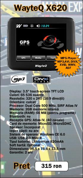 Navigatie GPS Wayteq X620 noua cu garantie si factura - Pret | Preturi Navigatie GPS Wayteq X620 noua cu garantie si factura