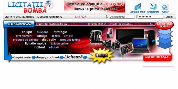 Creare Site de licitatii gen clona PretBomba.ro, anunturi, magazine online - Pret | Preturi Creare Site de licitatii gen clona PretBomba.ro, anunturi, magazine online