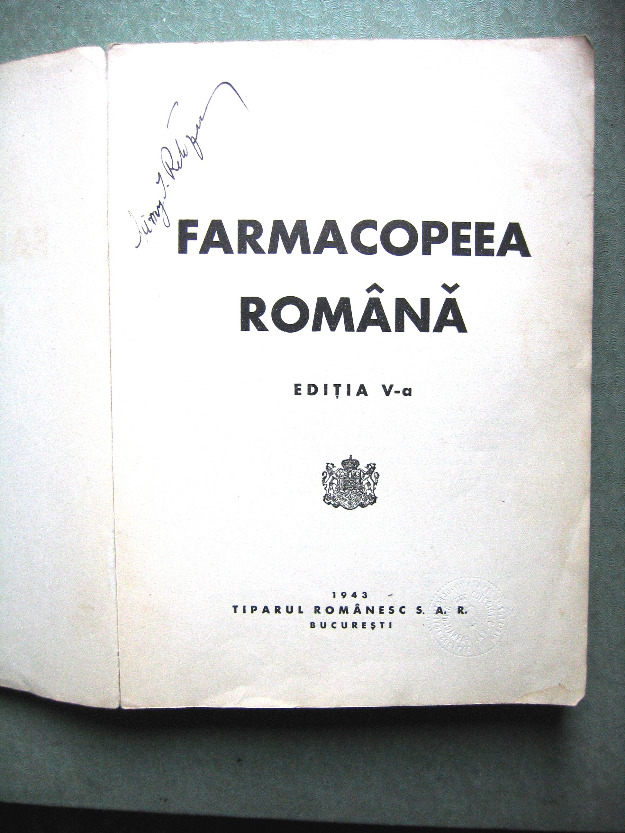 Farmacopeea Română- Ediţia a V-a, 1943 - Pret | Preturi Farmacopeea Română- Ediţia a V-a, 1943