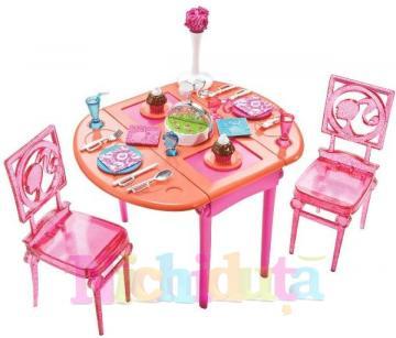 Set mobilier Barbie - Loc de servit masa - Pret | Preturi Set mobilier Barbie - Loc de servit masa