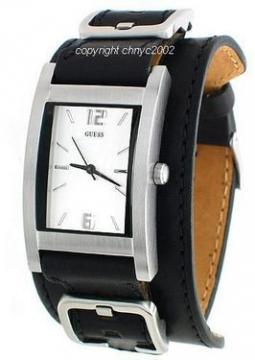 Ceas GUESS BLACK LEATHER CUFF G66390G - Pret | Preturi Ceas GUESS BLACK LEATHER CUFF G66390G