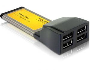 Placa ExpressCard 4 X USB 2.0, Delock 66207 - Pret | Preturi Placa ExpressCard 4 X USB 2.0, Delock 66207