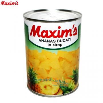 Ananas bucati in sirop Maxim`s 565 gr - Pret | Preturi Ananas bucati in sirop Maxim`s 565 gr