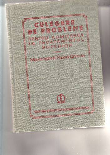 Culegere de probleme pt admitere in inv. superior - Pret | Preturi Culegere de probleme pt admitere in inv. superior