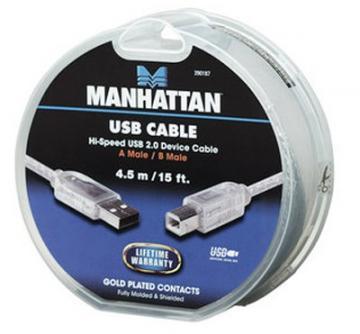 Cablu USB A male - B male Manhattan 390187 - Pret | Preturi Cablu USB A male - B male Manhattan 390187