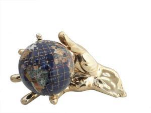110mm Blue Lapis Gemstone Globe In The Hand - Pret | Preturi 110mm Blue Lapis Gemstone Globe In The Hand