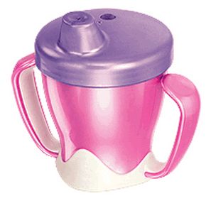 Rotho - Cana suc cu supapa silicon si manere 300ml roz - Pret | Preturi Rotho - Cana suc cu supapa silicon si manere 300ml roz